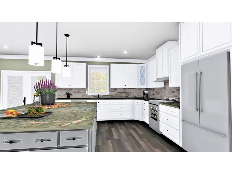European House Plan Kitchen Photo 07 - Coastal Springs Southern Home 028D-0114 - Shop House Plans and More