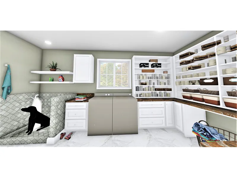 Ranch House Plan Laundry Room Photo - Coastal Springs Southern Home 028D-0114 - Shop House Plans and More