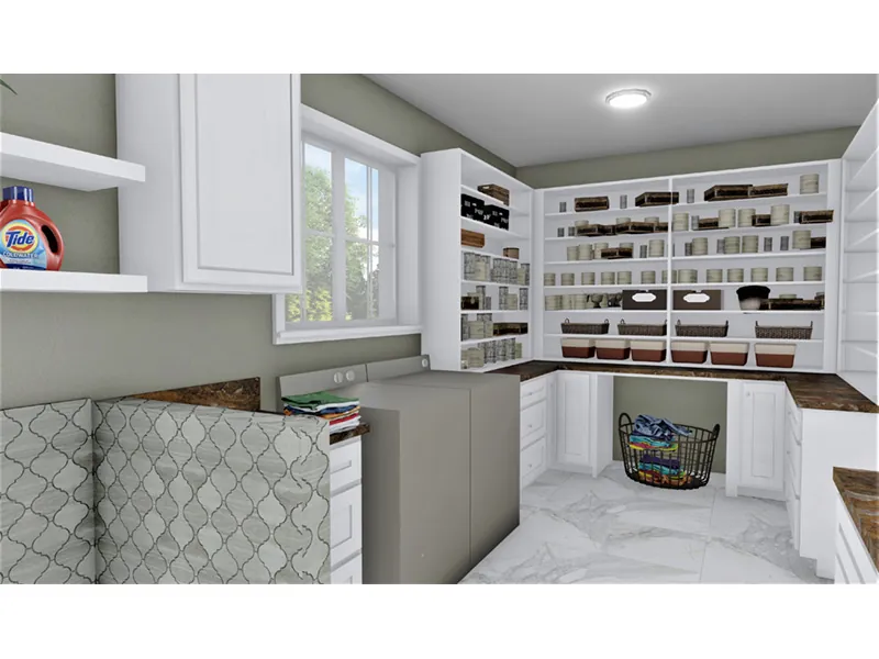 European House Plan Laundry Room Photo 01 - Coastal Springs Southern Home 028D-0114 - Shop House Plans and More