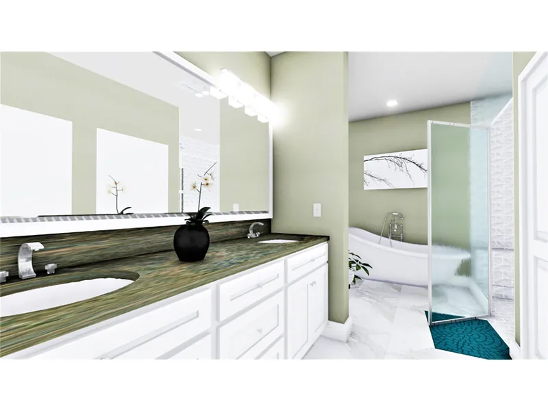 Southern House Plan Master Bathroom Photo 01 - Coastal Springs Southern Home 028D-0114 - Shop House Plans and More