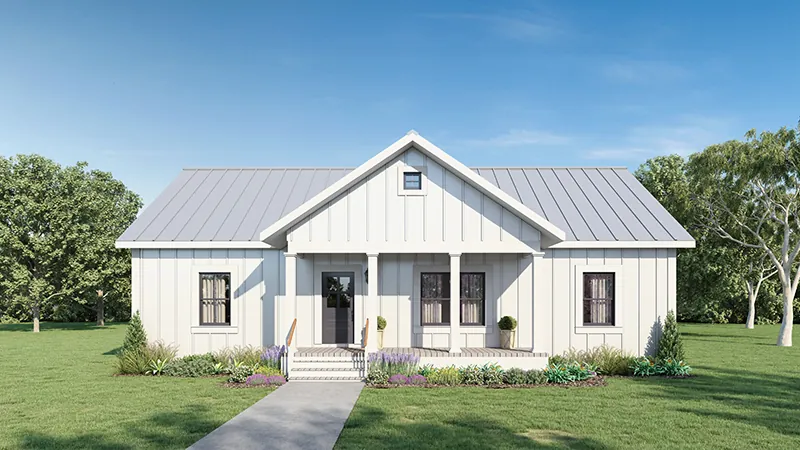 Modern Farmhouse Plan Front of Home - Rice Hollow Country Home 028D-0117 - Shop House Plans and More