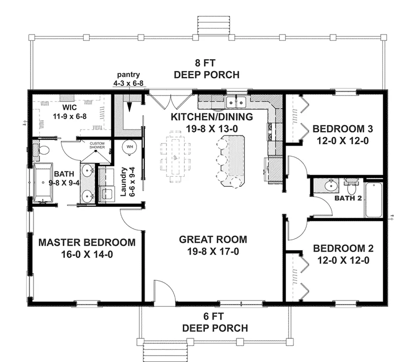 Modern Farmhouse Plan First Floor - Wildgrove Country Home 028D-0118 - Shop House Plans and More