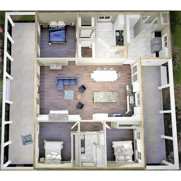 Aerial View Photo 02 - Spring Cove Country Home 028D-0126 - Shop House Plans and More