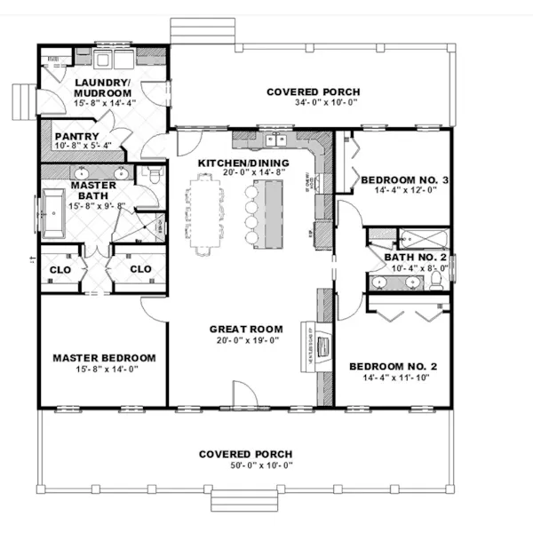 First Floor - Spring Cove Country Home 028D-0126 - Shop House Plans and More