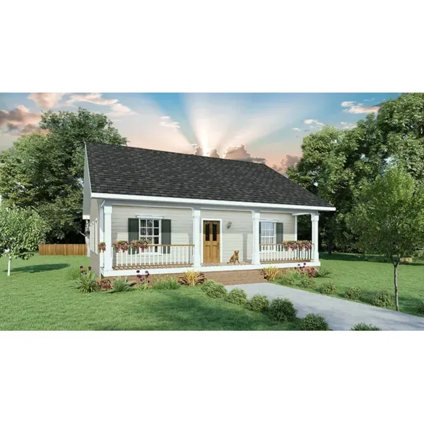 Cabin & Cottage House Plan Front of Home - Flower Farm Country Home 028D-0130 | House Plans and More