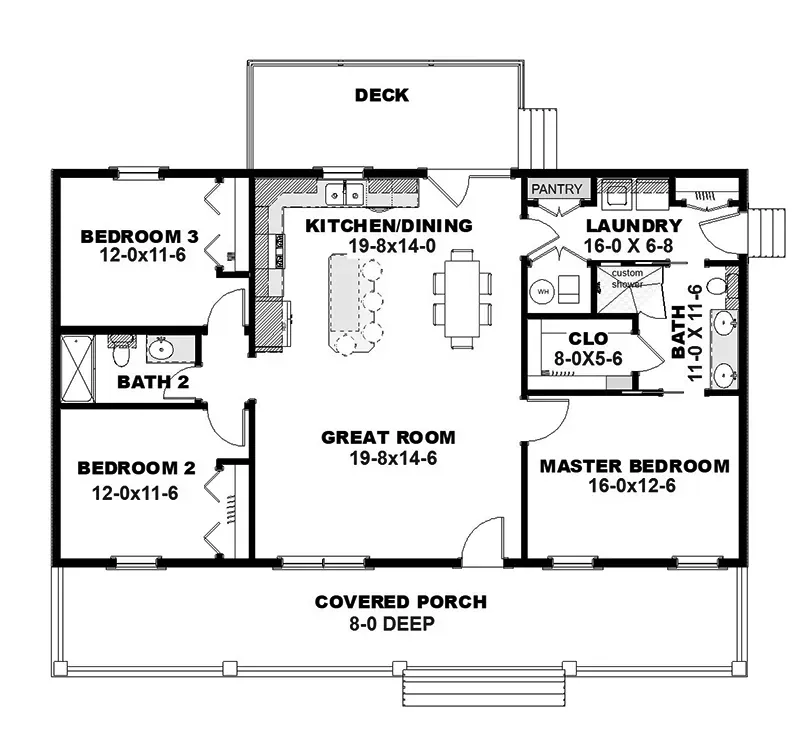 Country House Plan First Floor - 028D-0134 | House Plans and More