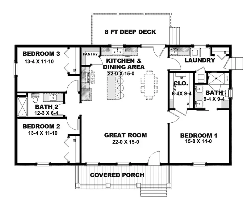 Country House Plan First Floor - Lower Hollow Modern Farmhouse 028D-0135 | House Plans and More