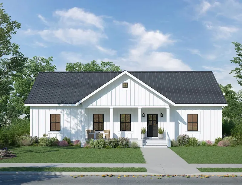 Country House Plan Front of Home - Lower Hollow Modern Farmhouse 028D-0135 | House Plans and More