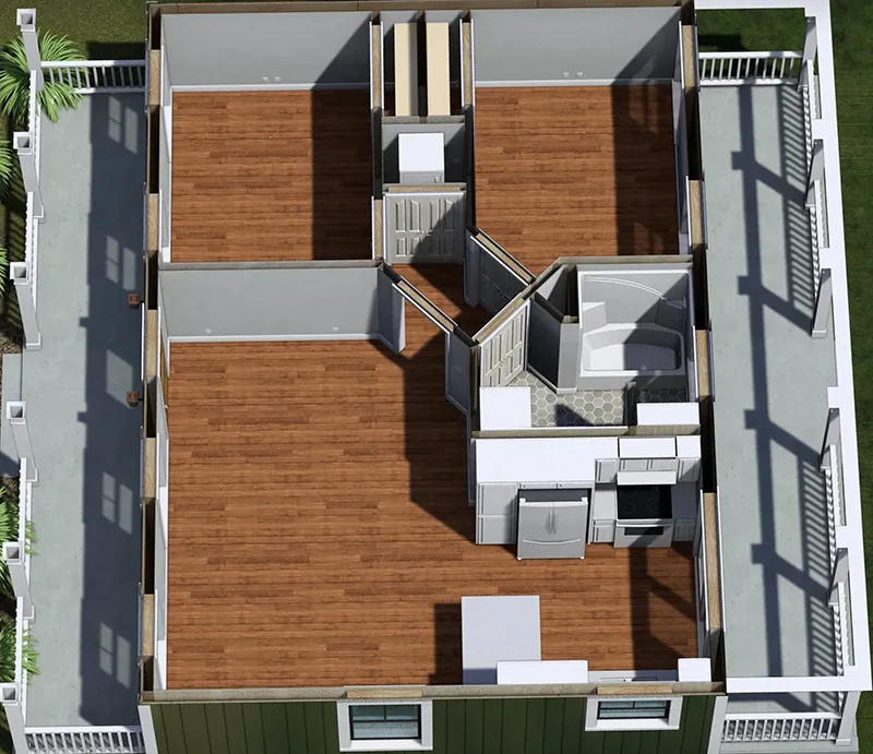 Modern Farmhouse Plan 3D Second Floor - 028D-0138 | House Plans and More