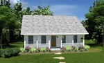 Ranch House Plan Front of Home - Fritztown Country Cabin 028D-0138 | House Plans and More