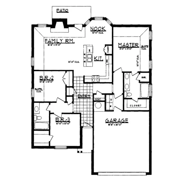 Country House Plan First Floor - Newton Mill Ranch Home 031D-0001 - Shop House Plans and More