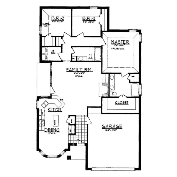 Victorian House Plan First Floor - Mountainview Traditional Home 031D-0002 - Shop House Plans and More