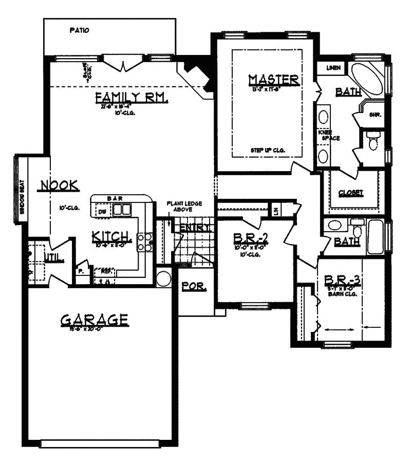Traditional House Plan First Floor - Blackbrook Traditional Home 031D-0003 - Search House Plans and More