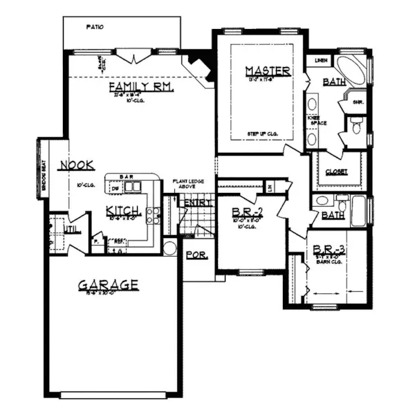 Traditional House Plan First Floor - Blackbrook Traditional Home 031D-0003 - Search House Plans and More