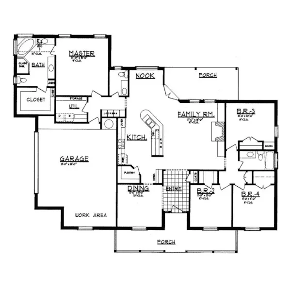 Traditional House Plan First Floor - Tamaron Country Home 031D-0011 - Shop House Plans and More