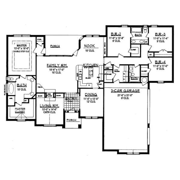 Modern House Plan First Floor - Kingsway Traditional Home 031D-0016 - Search House Plans and More