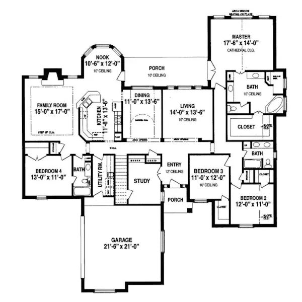 European House Plan First Floor - Bayview Place European Home 031D-0017 - Search House Plans and More