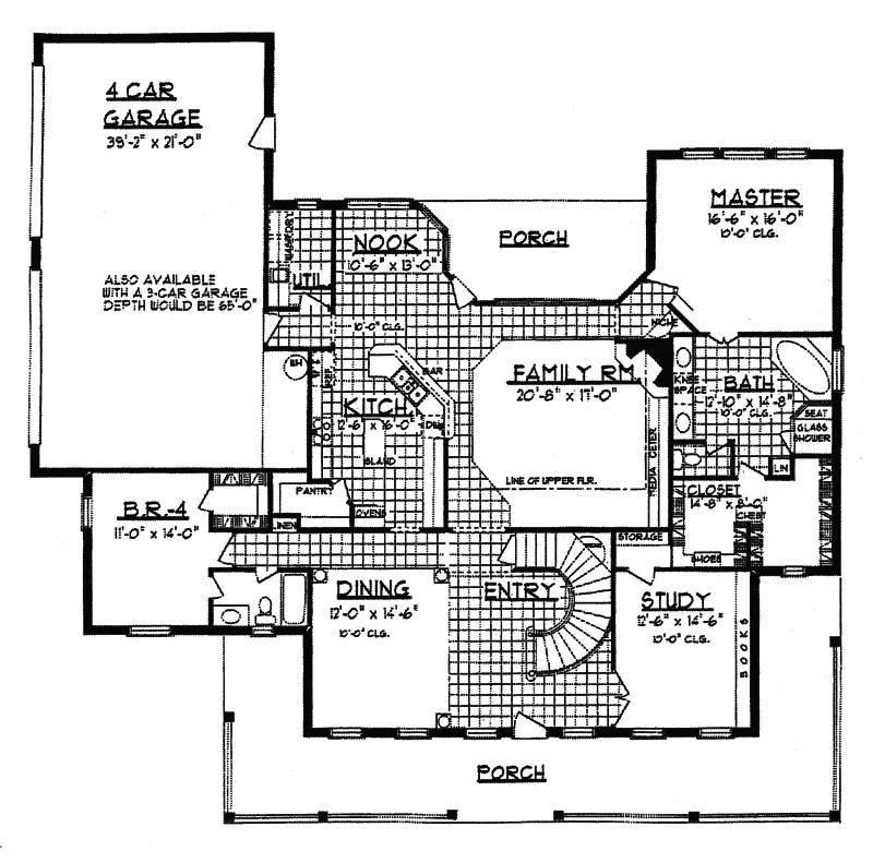 Country House Plan First Floor - Dunbridge Hill Traditional Home 031D-0022 - Search House Plans and More