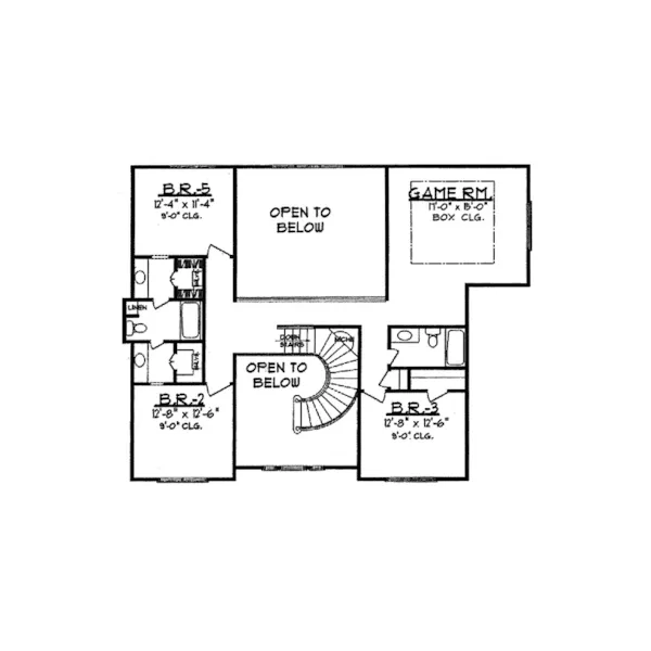 Farmhouse Plan Second Floor - Dunbridge Hill Traditional Home 031D-0022 - Search House Plans and More