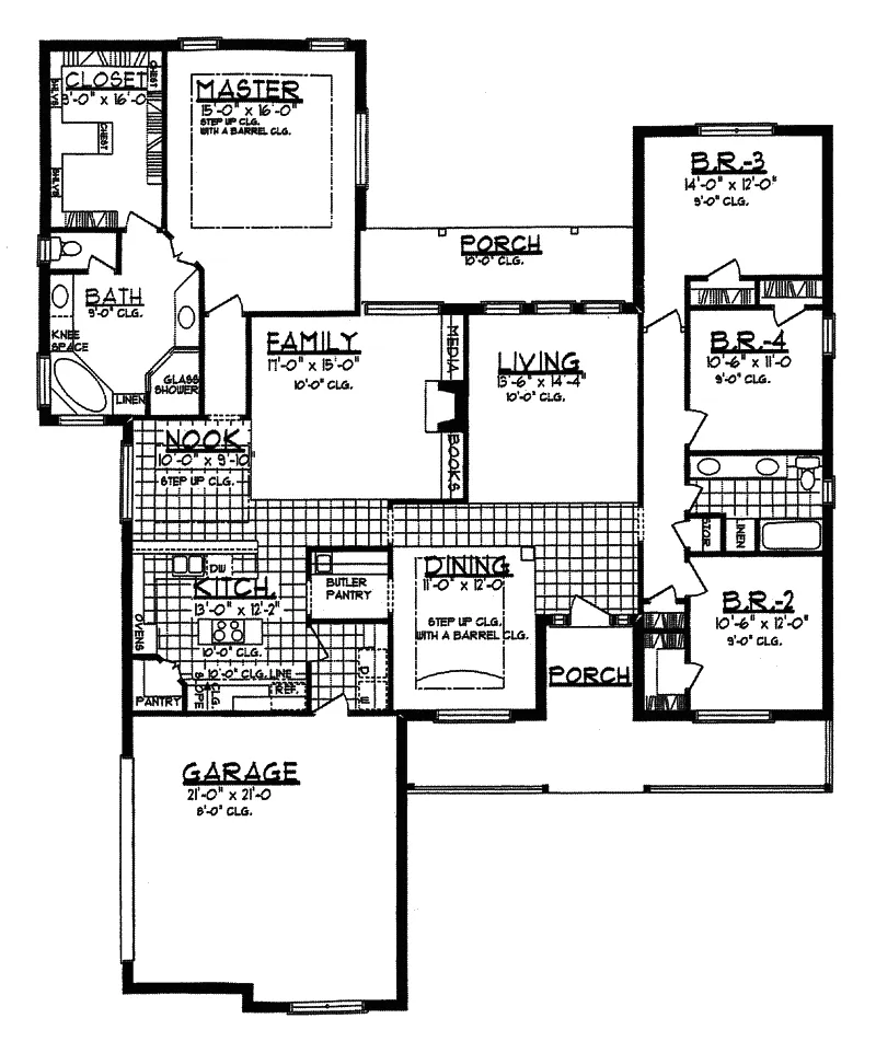 Farmhouse Plan First Floor - Melbern Country Home 031D-0023 - Shop House Plans and More