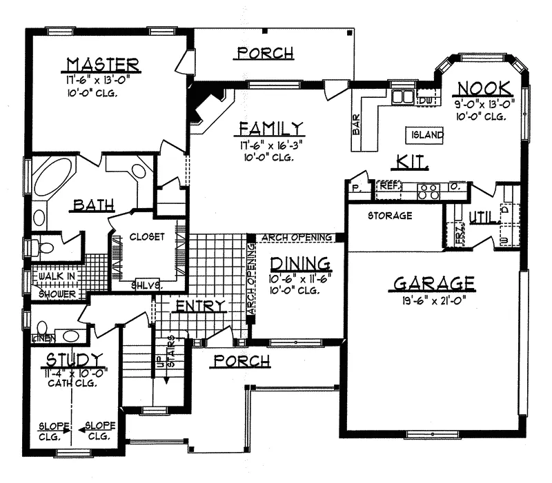 Country House Plan First Floor - Hessville Traditional Farmhouse 031D-0031 - Search House Plans and More