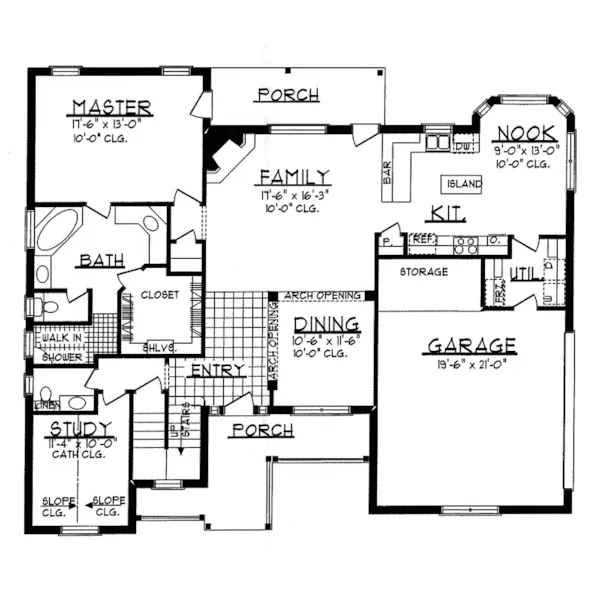 Country House Plan First Floor - Hessville Traditional Farmhouse 031D-0031 - Search House Plans and More