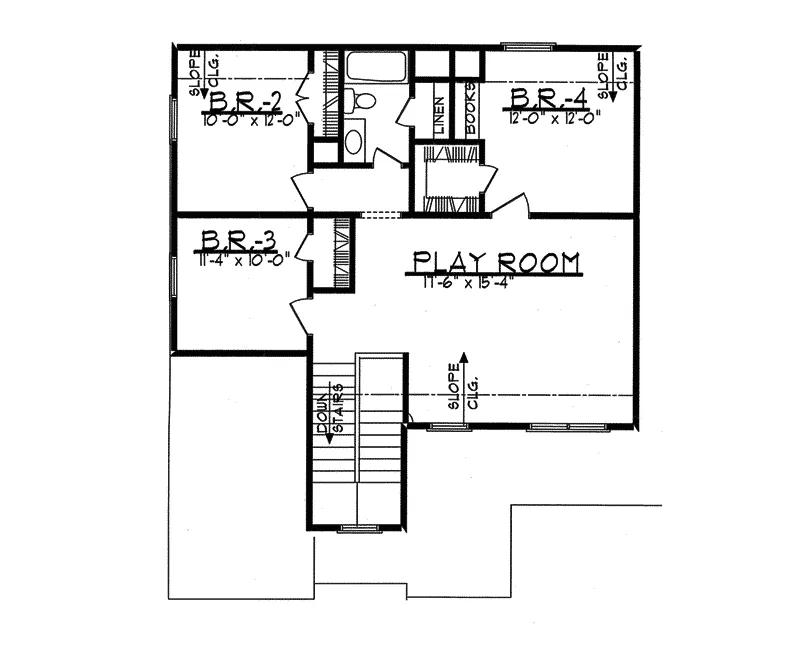 Traditional House Plan Second Floor - Millgrove Traditional Farmhouse 031D-0032 - Shop House Plans and More
