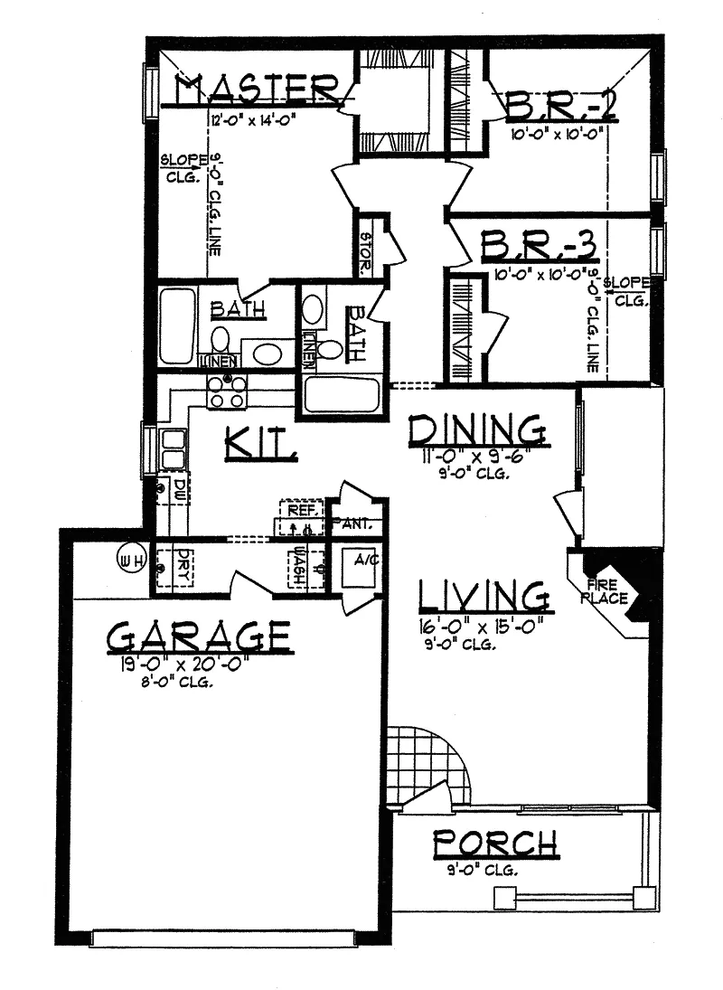 Ranch House Plan First Floor - Melmore Ranch Home 031D-0033 - Shop House Plans and More