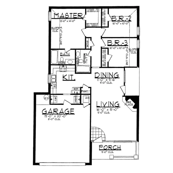 Country House Plan First Floor - Melmore Ranch Home 031D-0033 - Shop House Plans and More