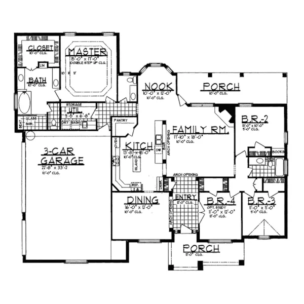 Traditional House Plan First Floor - DeSoto European Home 031D-0034 - Search House Plans and More