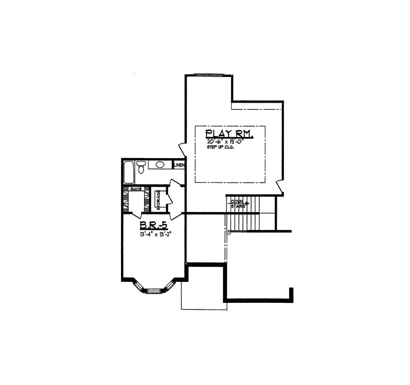 English Cottage House Plan Second Floor - Glen Hollow Tudor Home 031D-0036 - Search House Plans and More