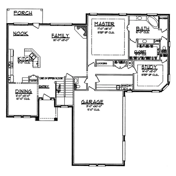 European House Plan First Floor - Rolling Green Tudor Home 031D-0037 - Shop House Plans and More