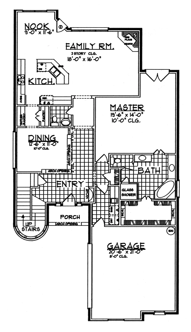 European House Plan First Floor - Graytown English Cottage Home 031D-0039 - Search House Plans and More