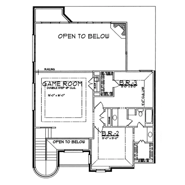 Luxury House Plan Second Floor - Graytown English Cottage Home 031D-0039 - Search House Plans and More