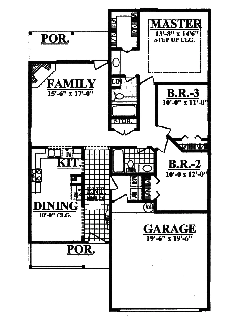 Ranch House Plan First Floor - Malinta Country Home 031D-0043 - Shop House Plans and More