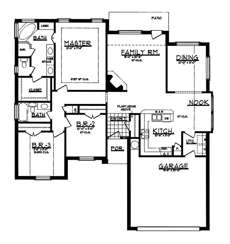 Country House Plan First Floor - Bavaria Impressive Ranch Home 031D-0044 - Search House Plans and More