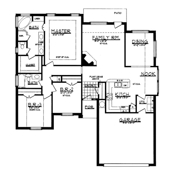 Traditional House Plan First Floor - Bavaria Impressive Ranch Home 031D-0044 - Search House Plans and More