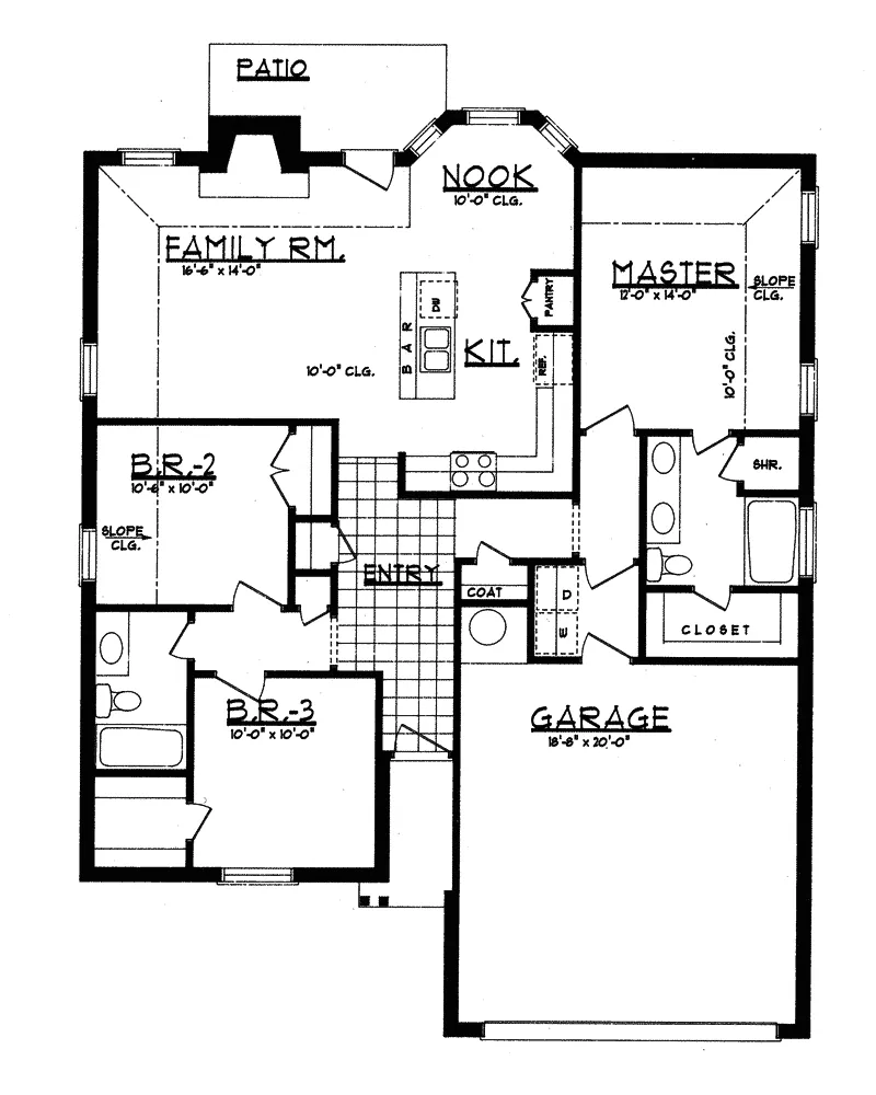 Traditional House Plan First Floor - Archibald Hill Ranch Home 031D-0047 - Search House Plans and More