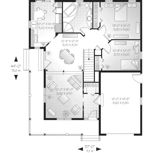 Country House Plan First Floor - Southhampton Cottage Home 032D-0013 - Shop House Plans and More