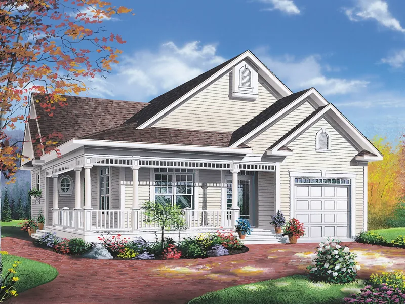 Ranch House Plan Front Image - Southhampton Cottage Home 032D-0013 - Shop House Plans and More