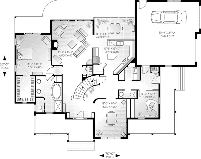 Lowcountry House Plan First Floor - Gads Hill Victorian Home 032D-0018 - Search House Plans and More