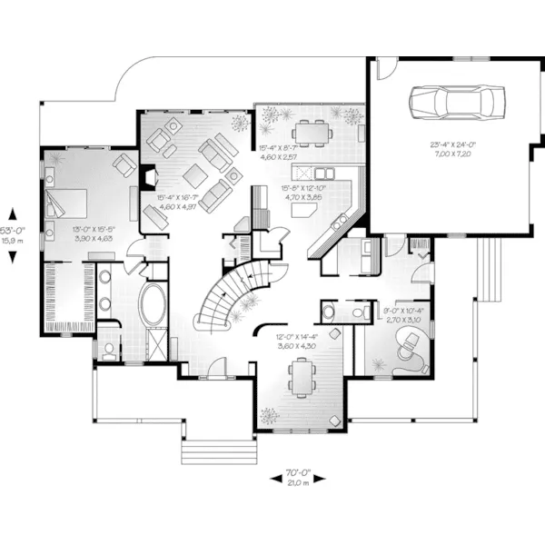 Traditional House Plan First Floor - Gads Hill Victorian Home 032D-0018 - Search House Plans and More