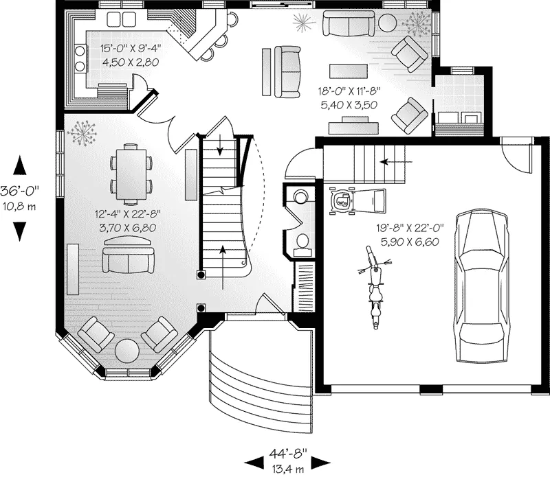 Traditional House Plan First Floor - Normandale European Home 032D-0023 - Shop House Plans and More