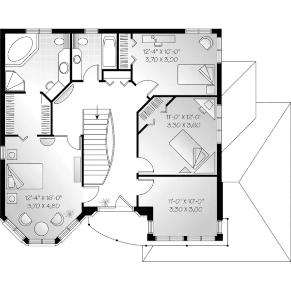 Contemporary House Plan Second Floor - Normandale European Home 032D-0023 - Shop House Plans and More