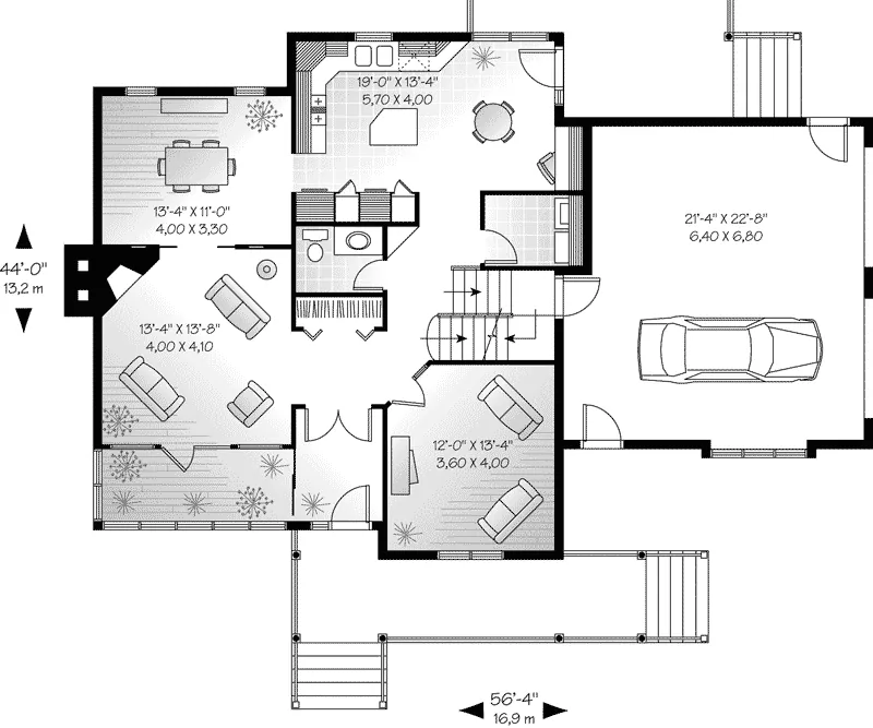 First Floor - Troy Arts And Crafts Home 032D-0025 - Shop House Plans and More