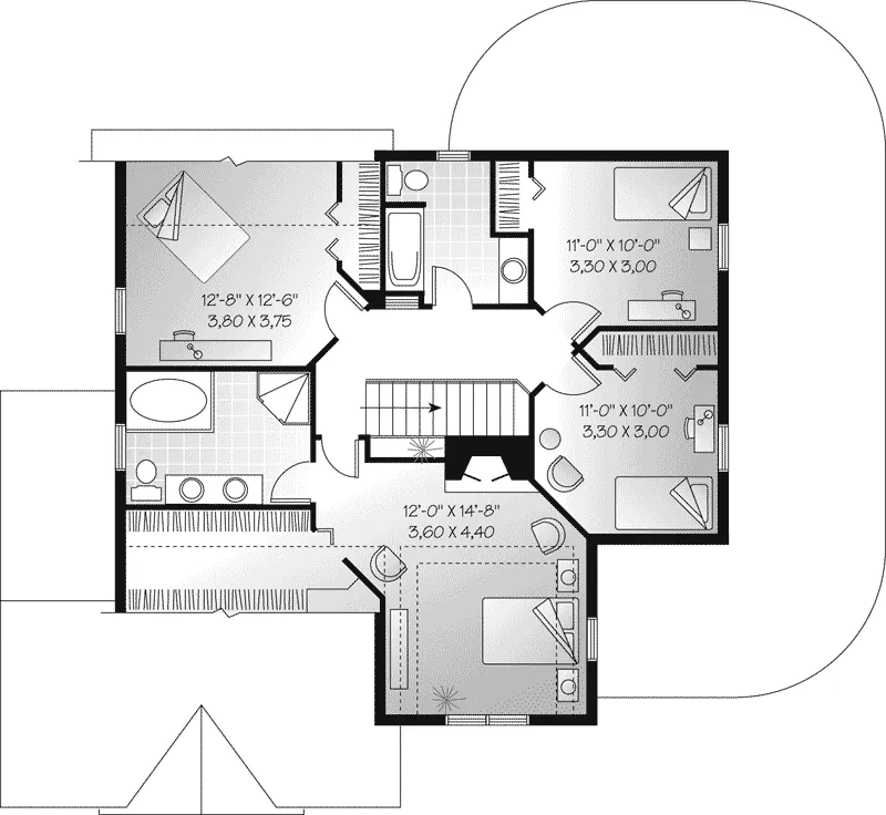 Second Floor - Bissett Creek Country Farmhouse 032D-0026 - Search House Plans and More