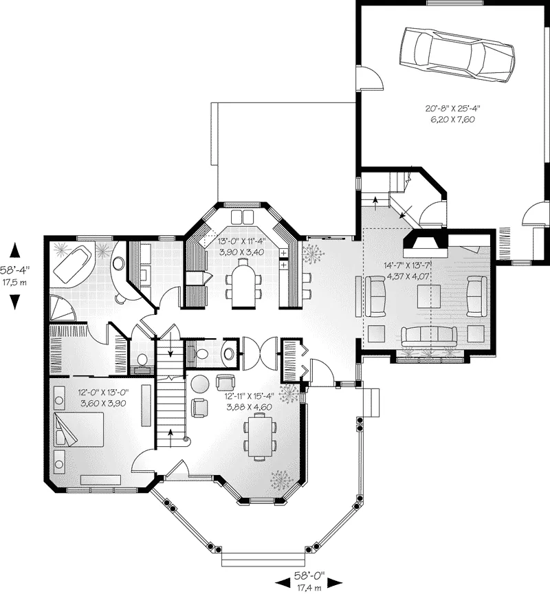 Country House Plan First Floor - Campbellford Farmhouse 032D-0029 - Search House Plans and More