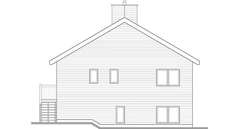 Lake House Plan Rear Elevation - Tumbler Ridge A-Frame Home 032D-0032 - Shop House Plans and More