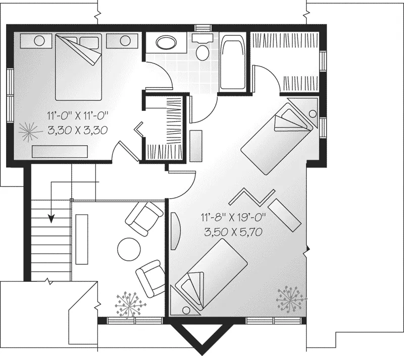 Vacation House Plan Second Floor - Anaheim Waterfront Home 032D-0036 - Search House Plans and More
