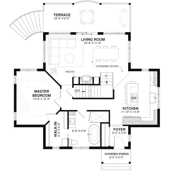 First Floor - Freshfield Waterfront Home 032D-0040 - Search House Plans and More